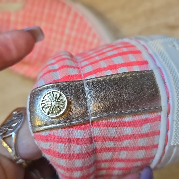 Lilly Pulitzer Pink/White Checked Slip-On Sneakers - Picture 4 of 13